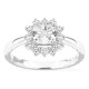 Anillo de oro blanco 18K con diamantes creados 1,31 ct y centro talla cojín 1,00 ct