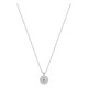 Collar de oro blanco 9K con colgante redondo de 6 mm y diamantes creados 0,16 ct