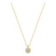 Colar em ouro amarelo 9K com pendente redondo de 6 mm e diamantes criados 0,16 ct