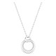 Collar de plata de ley 925 rodiada con colgante de dobles círculos