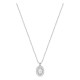 Collar de oro blanco 9K con colgante de 8x6 mm y diamantes creados 0,30 ct