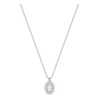 Collar de oro blanco 9K con colgante de 8x6 mm y diamantes creados 0,30 ct
