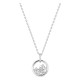 Collar de plata de ley 925 rodiada con colgante redondo y circonitas blancas