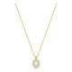 Colar em ouro amarelo 9K com pendente de 8x6 mm e diamantes criados 0,30 ct