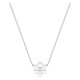 Collar flor de plata de ley 925 rodiada