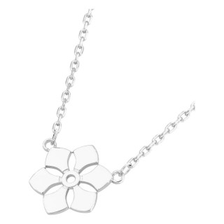Colar flor em prata de lei 925 ródiada