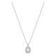 Colar em ouro branco 9K com pendente de 8x6 mm e diamantes criados 0,29 ct