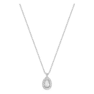 Colar em ouro branco 9K com pendente de 8x6 mm e diamantes criados 0,29 ct