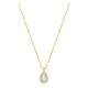 Colar em ouro amarelo 9K com pendente de 8x6 mm e diamantes criados 0,29 ct