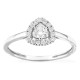 Anel em ouro branco 9K com diamantes criados 0,31 ct e centro de lapidação trillion 0,20 ct em halo