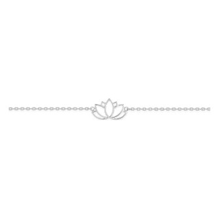 Pulseira em prata de lei 925 ródiada com motivo de flor de lótus