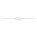 Pulsera de plata de ley 925 rodiada con motivo de flor de loto