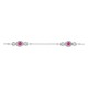 Pulsera flexible de plata de ley 925 con circonitas rosas y motivos repetidos