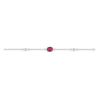 Pulsera de plata de ley 925 rodiada con circonitas rojas