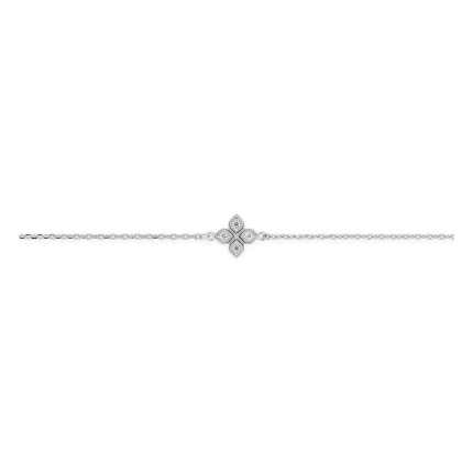 Pulsera de plata de ley 925 rodiada con circonitas en trébol
