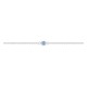 Pulsera de plata de ley 925 rodiada con circonita azul en engaste de garras