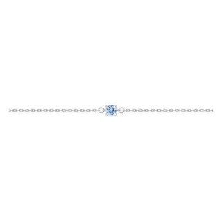Pulseira em prata de lei 925 ródiada com zircónia azul em cravação de garras