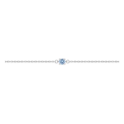 Pulseira em prata de lei 925 ródiada com zircónia azul em cravação de garras