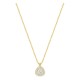 Collar de oro amarillo 9K con colgante de 7x7 mm y diamantes creados 0,31 ct