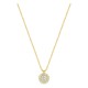 Collar de oro amarillo 9K con colgante redondo de 7 mm y diamantes creados 0,30 ct