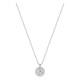 Collar de oro blanco 9K con colgante redondo de 7 mm y diamantes creados 0,35 ct