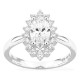 Anillo de oro blanco 18K con diamantes creados 2,03 ct y centro talla marquesa 1,50 ct