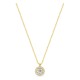 Colar em ouro amarelo 9K com pendente redondo de 7 mm e diamantes criados 0,35 ct