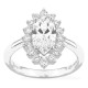Anillo de oro blanco 18K con diamantes creados 2,03 ct y centro talla marquesa 1,50 ct