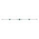 Pulsera de plata de ley 925 rodiada con circonitas redondas blancas y verdes