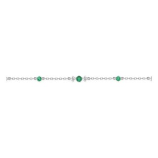 Pulsera de plata de ley 925 rodiada con circonitas redondas blancas y verdes