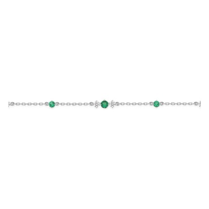 Pulsera de plata de ley 925 rodiada con circonitas redondas blancas y verdes