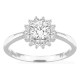 Anel em ouro branco 18K com diamantes criados 0,68 ct e centro de 0,50 ct em halo
