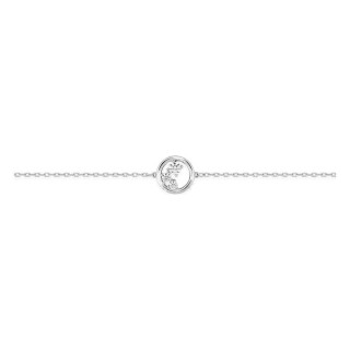 Pulseira em prata de lei 925 ródiada com aro central e zircónias