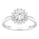 Anillo de oro blanco 18K con diamantes creados 0,91 ct y centro de 0,70 ct en halo