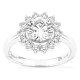 Anillo de oro blanco 18K con diamantes creados 1,96 ct y centro de 1,50 ct en halo