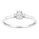 Anel solitário em ouro branco 9K com diamante acompanhado 0,21 ct