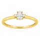 Anillo solitario de oro amarillo 9K con diamante acompañado 0,21 ct