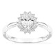 Anel em ouro branco 18K com diamantes criados 0,68 ct e centro oval 0,50 ct