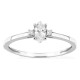 Anel solitário em ouro branco 9K com diamante de lapidação marquise acompanhado 0,24 ct