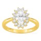 Anel em ouro amarelo 18K com diamantes criados 1,31 ct e centro oval 1,00 ct