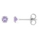 Pendientes redondos de plata de ley 925 rodiada con circonita violeta