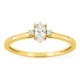 Anillo solitario de oro amarillo 9K con diamante de talla marquesa acompañado 0,24 ct