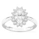 Anillo de oro blanco 18K con diamantes creados 1,31 ct y centro ovalado 1,00 ct