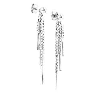 Pendientes colgantes de bola de plata de ley 925 rodiada