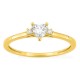 Anillo solitario de oro amarillo 9K con diamante talla corazón acompañado 0,21 ct