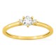 Anillo solitario de oro amarillo 9K con diamante de talla trillón acompañado 0,22 ct