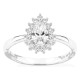 Anillo de oro blanco 18K con diamantes creados 0,70 ct y centro talla pera 0,50 ct