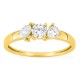Anel em ouro amarelo 9K com diamantes criados 0,55 ct de formas combinadas