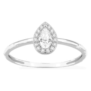 Anillo de plata de ley 925 rodiada con circonita 5x3 mm y halo