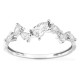 Anel em ouro branco 9K com 7 diamantes criados de lapidação pera 0,49 ct